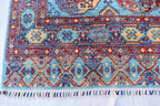 handmade vintage geometric 8.2 x 5.9 ft 100% wool, for living room, dinning room and office.