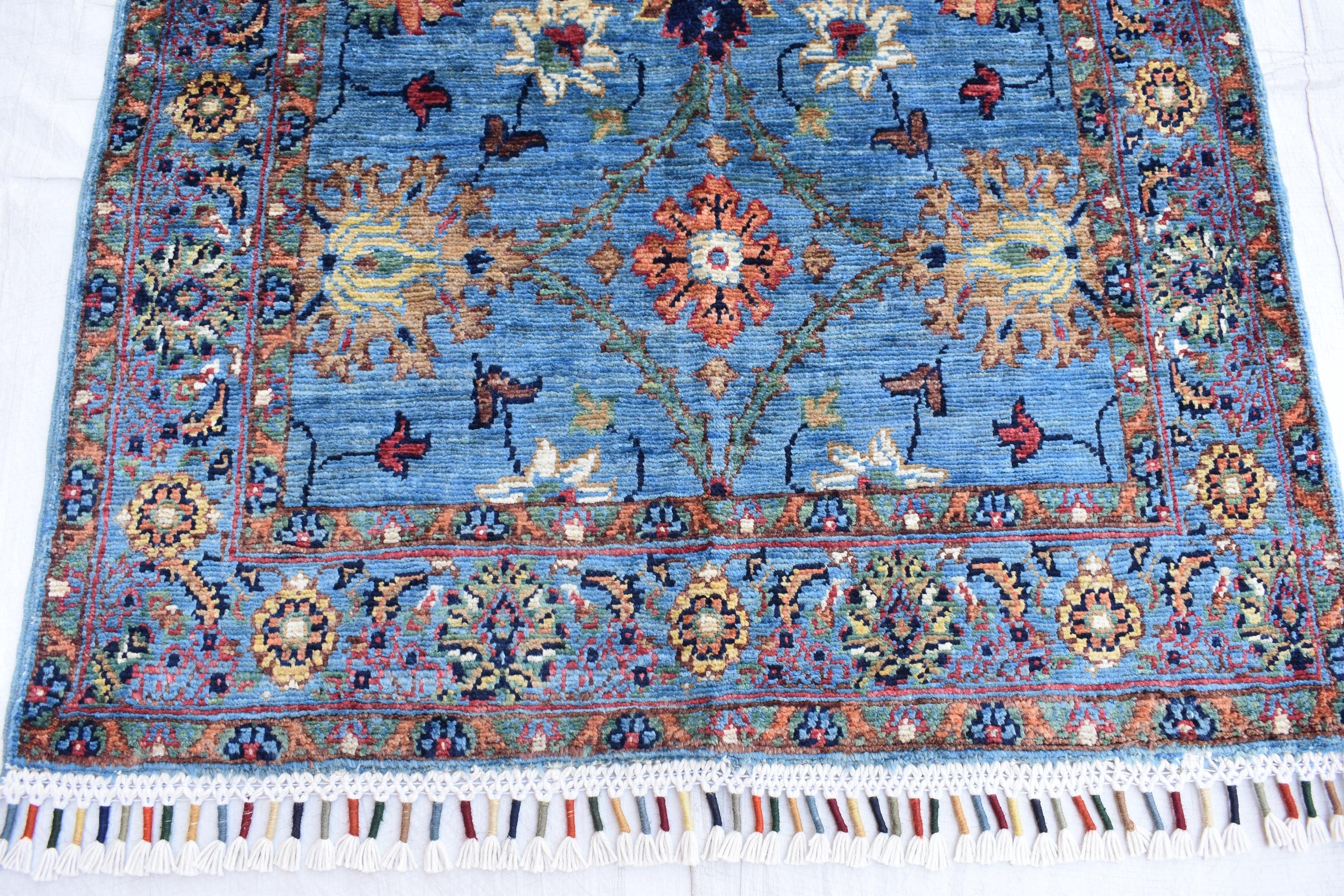 Afghan handmade tribal tradition chob rug, 4.7 x 2.7 ft | Living Room Rug | Small Area Rug | Boho Home Decor | Office Rug