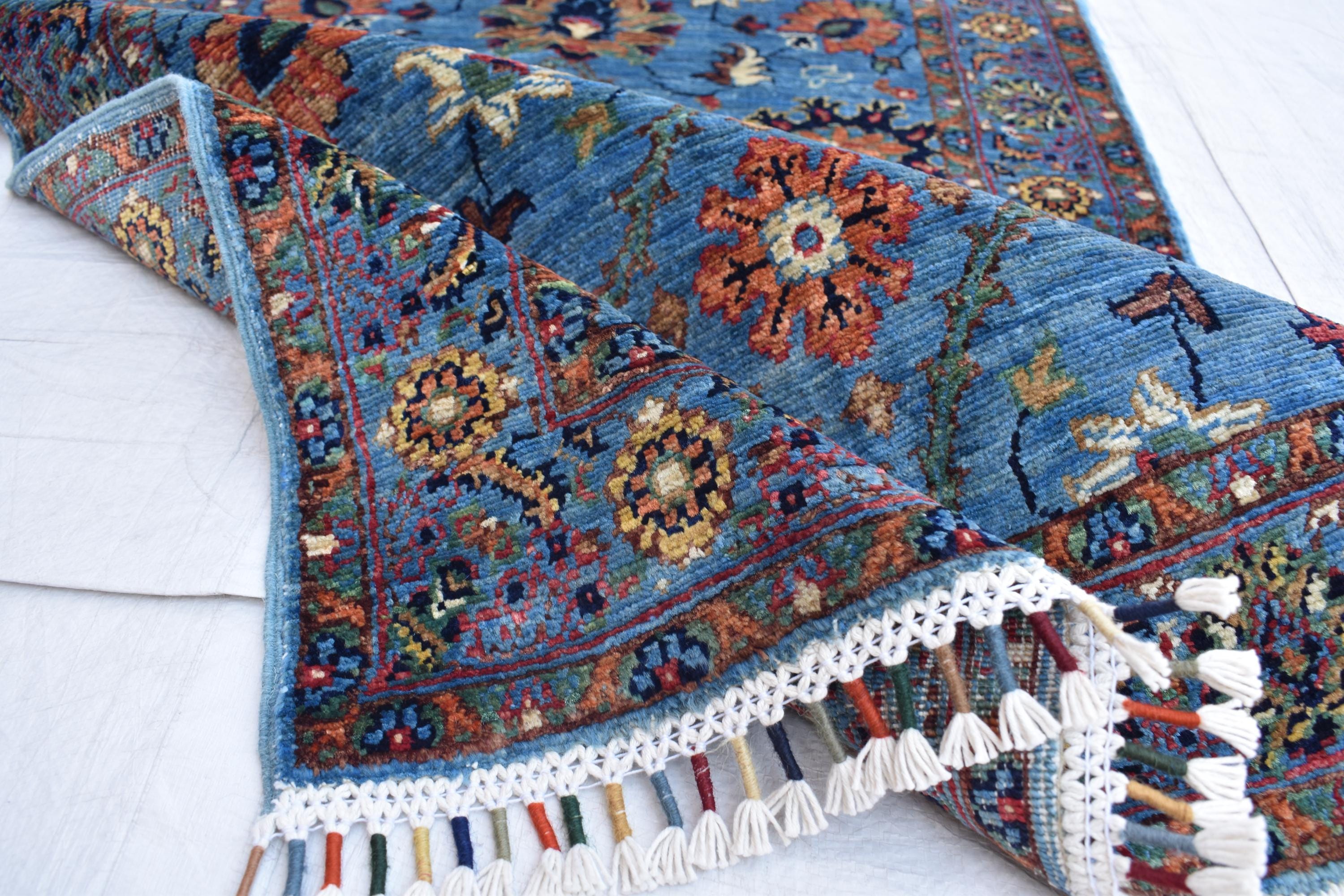 Afghan handmade tribal tradition chob rug, 4.7 x 2.7 ft | Living Room Rug | Small Area Rug | Boho Home Decor | Office Rug