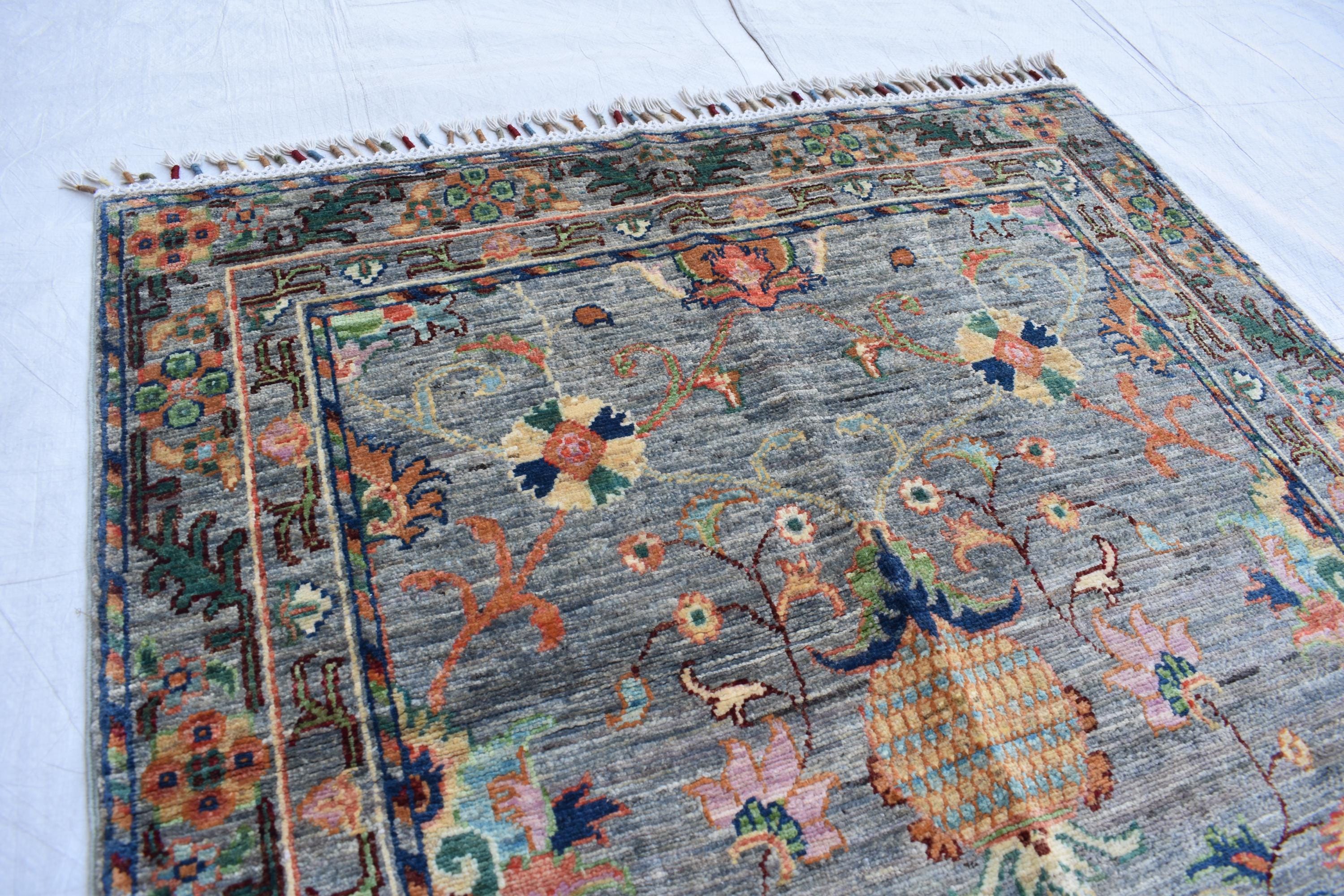 handmade Afghan vintage rug 5.2 x 3.3 ft | Bohemian Carpet | Boho Home Decor | Small Area Rug | Office Rug | Living Room Rug