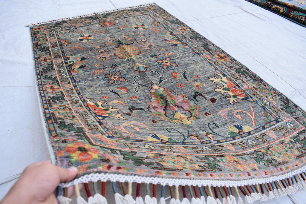 handmade Afghan vintage rug 5.2 x 3.3 ft | Bohemian Carpet | Boho Home Decor | Small Area Rug | Office Rug | Living Room Rug
