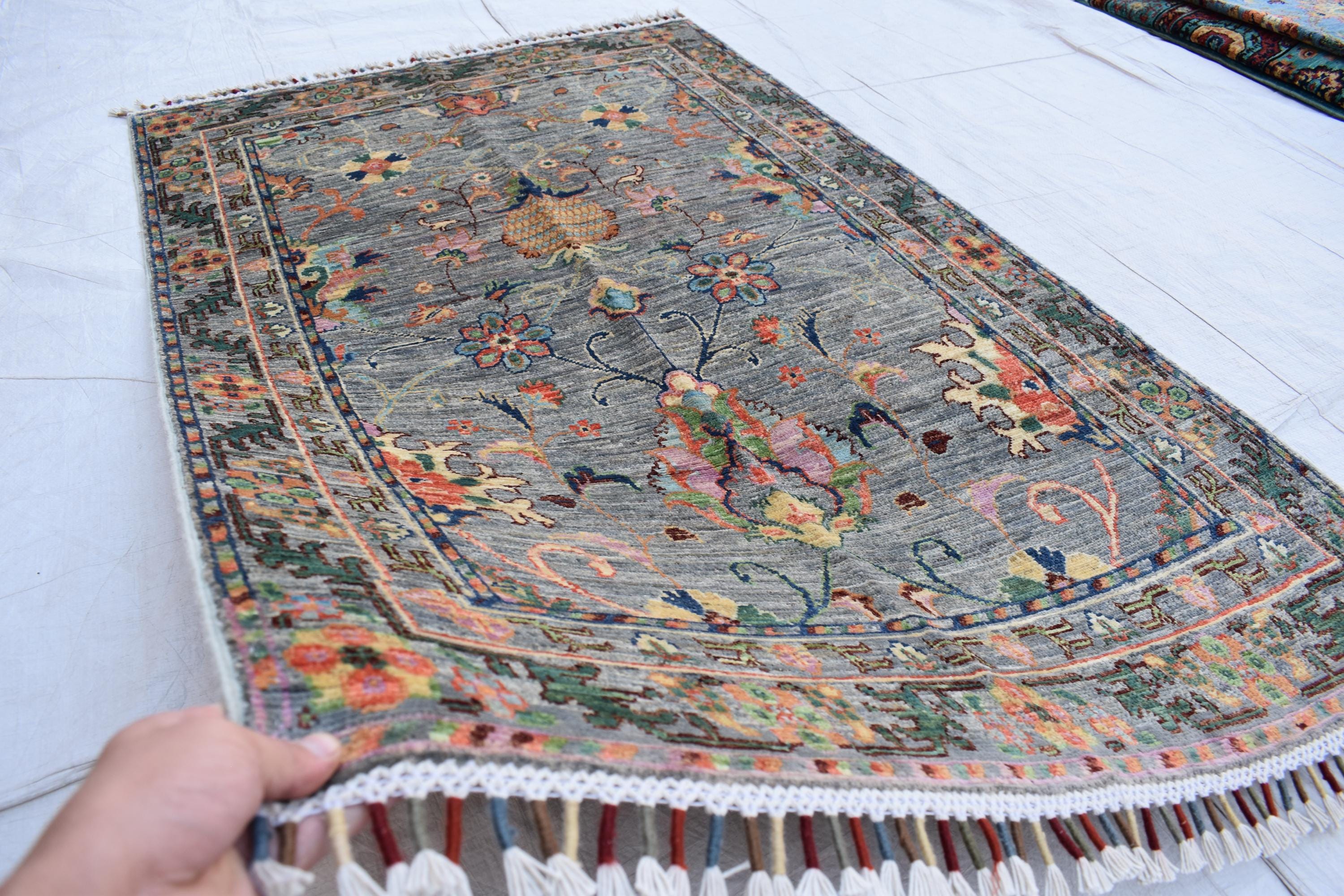handmade Afghan vintage rug 5.2 x 3.3 ft | Bohemian Carpet | Boho Home Decor | Small Area Rug | Office Rug | Living Room Rug