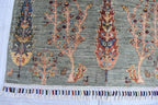 Handmade Afghan Tree of Life Design Rug - 4.1 x 2.7 ft | Pictorial Rug | Bohemian Home Decor | Geometric Rug | Office Rug