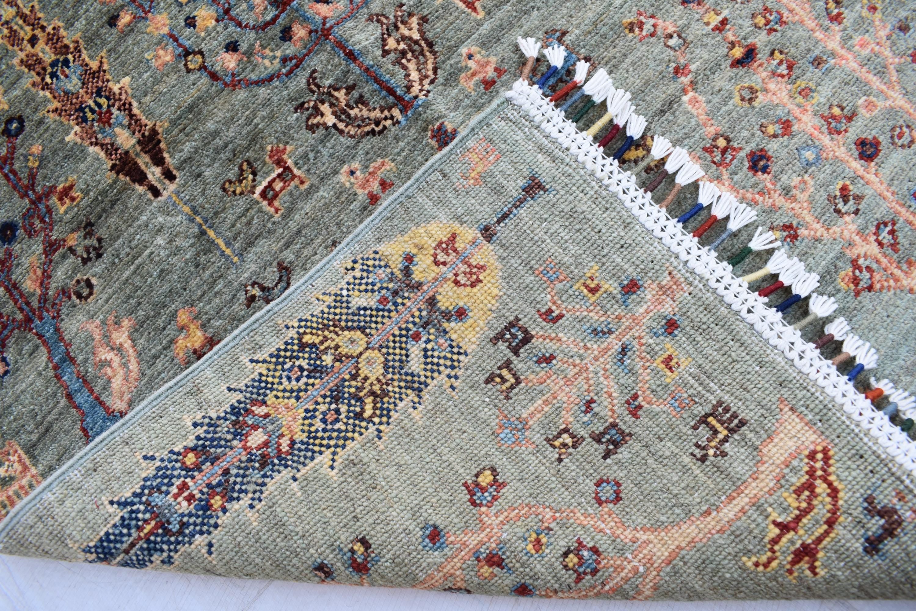 Handmade Afghan Tree of Life Design Rug - 4.1 x 2.7 ft | Pictorial Rug | Bohemian Home Decor | Geometric Rug | Office Rug