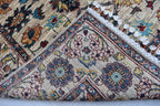 Handmade Afghan Chob Rug - 4.10x3.5 ft Traditional Geometric Design with Floral Motifs | Bohemian Home Decor | Living Room Rug