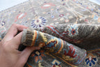 Handmade Afghan Wool Rug - 6.1 x 4.1 ft Traditional Geometric Design with Floral Motifs, Medium Area Rug | Office Rug | Living Room Rug