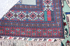 Afghan vintage 5.3×3.6 ft world map rug, oriental Balochi rug, office wall rug handmade wool area rug