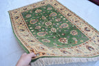 Handmade Chob Rang Manarus Carpet 4.11x3.4 ft Natural Dye Rug/ Geometric design/ Rug for Farmhouse Office