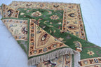 Handmade Chob Rang Manarus Carpet 4.11x3.4 ft Natural Dye Rug/ Geometric design/ Rug for Farmhouse Office
