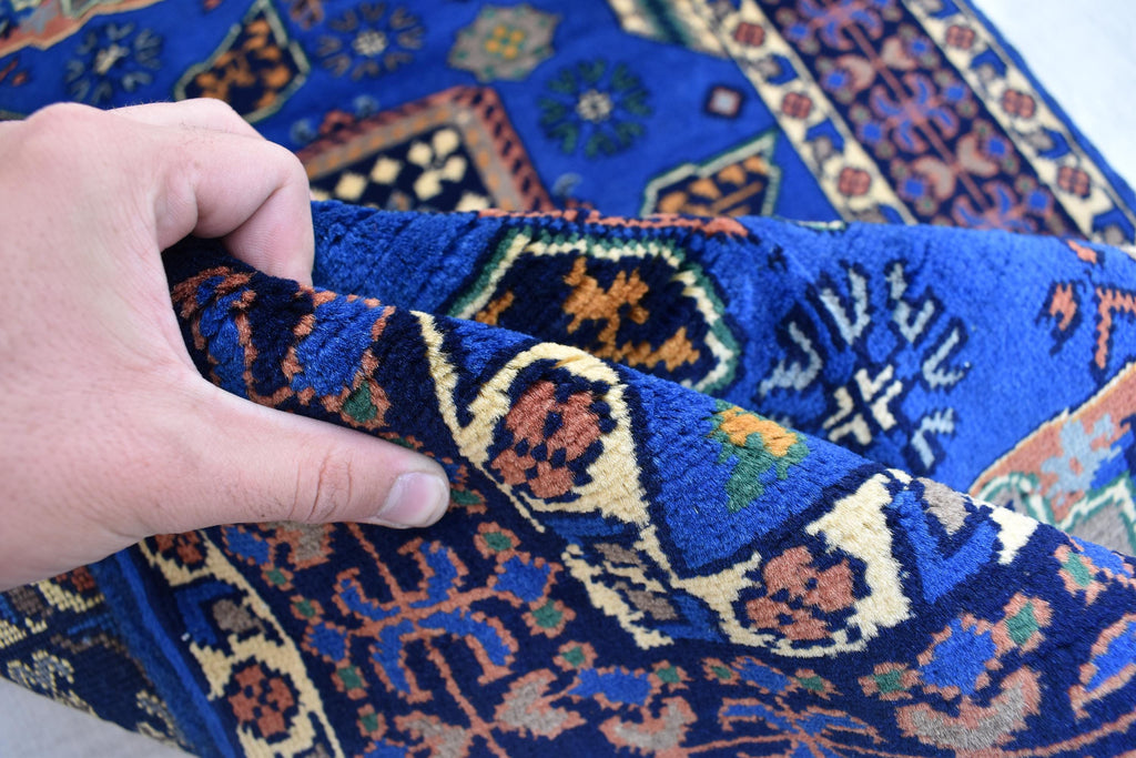 Authentic Mamluk Carpet - 4.11x3.4 ft Handcrafted Wool Rug, oriental mamluk rug, living room rug