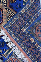 Authentic Mamluk Carpet - 4.11x3.4 ft Handcrafted Wool Rug, oriental mamluk rug, living room rug
