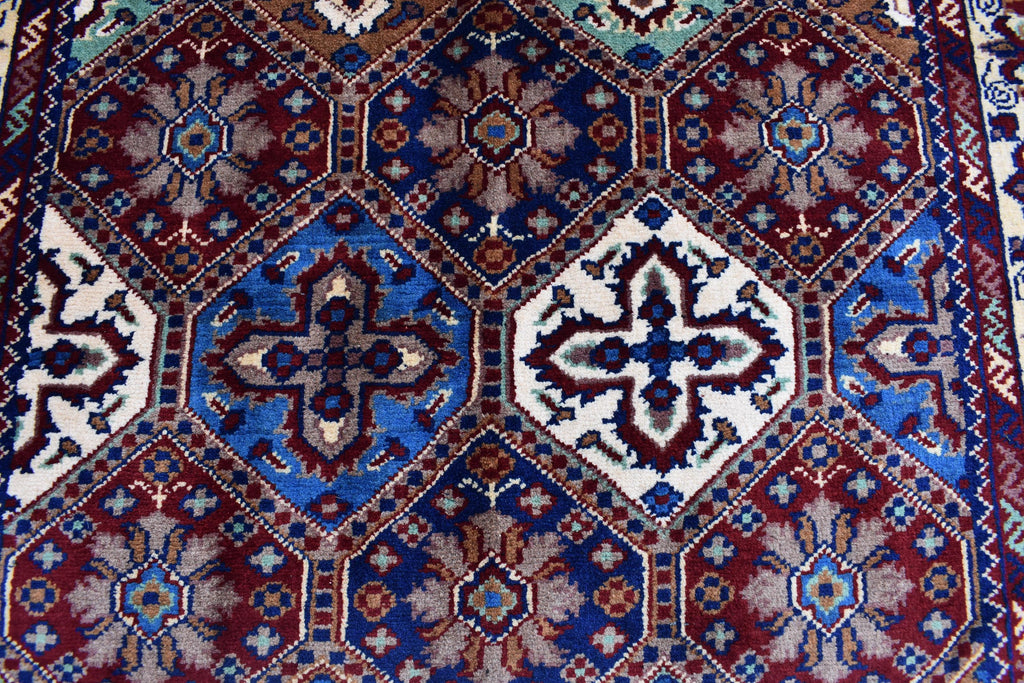 5.4×3.5 ft Kashi rug, tribal area rug, Afghan handmade wool Rug, Rich colors Geometric pattern Bukhara rug, Rugs for Living Room, Bedroom