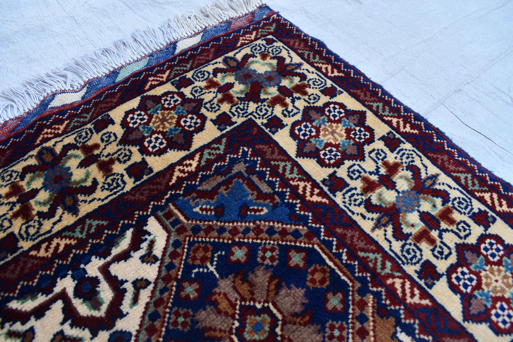 5.4×3.5 ft Kashi rug, tribal area rug, Afghan handmade wool Rug, Rich colors Geometric pattern Bukhara rug, Rugs for Living Room, Bedroom