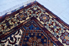 5.4×3.5 ft Kashi rug, tribal area rug, Afghan handmade wool Rug, Rich colors Geometric pattern Bukhara rug, Rugs for Living Room, Bedroom