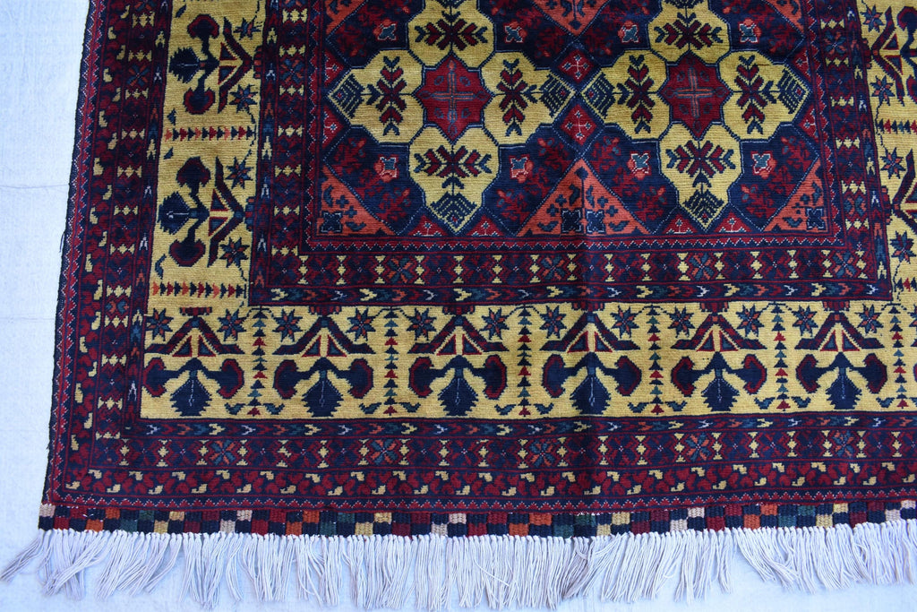 Authentic Yousafi Beljik Carpet 5x3.5 ft: Handwoven Afghan Masterpiece with Traditional Patterns, traditional carpet wool rug