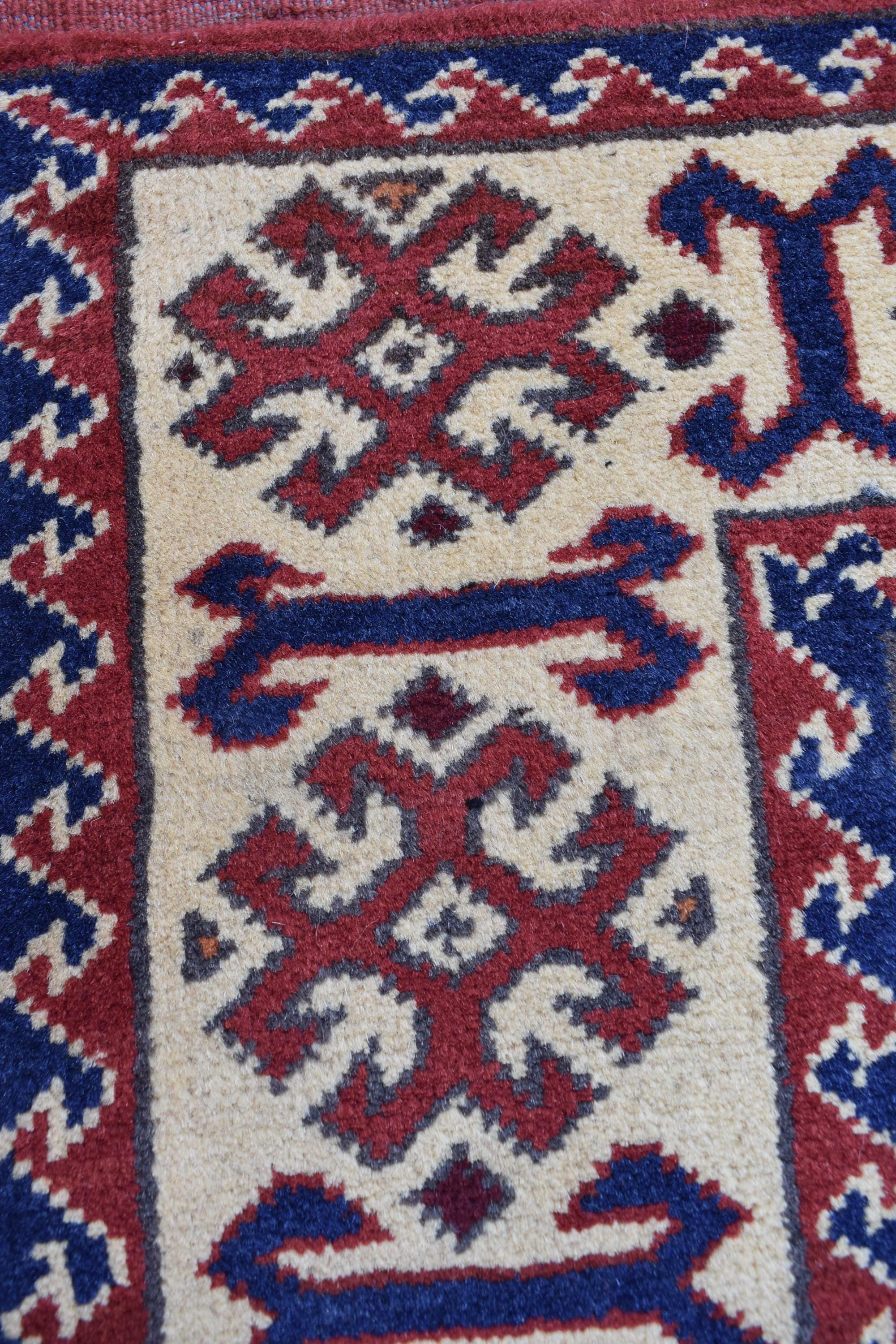 5x3.8 ft Handwoven Karqai vintage Carpet Authentic Afghan Rug with Geometric Pattern, Home decor Rug