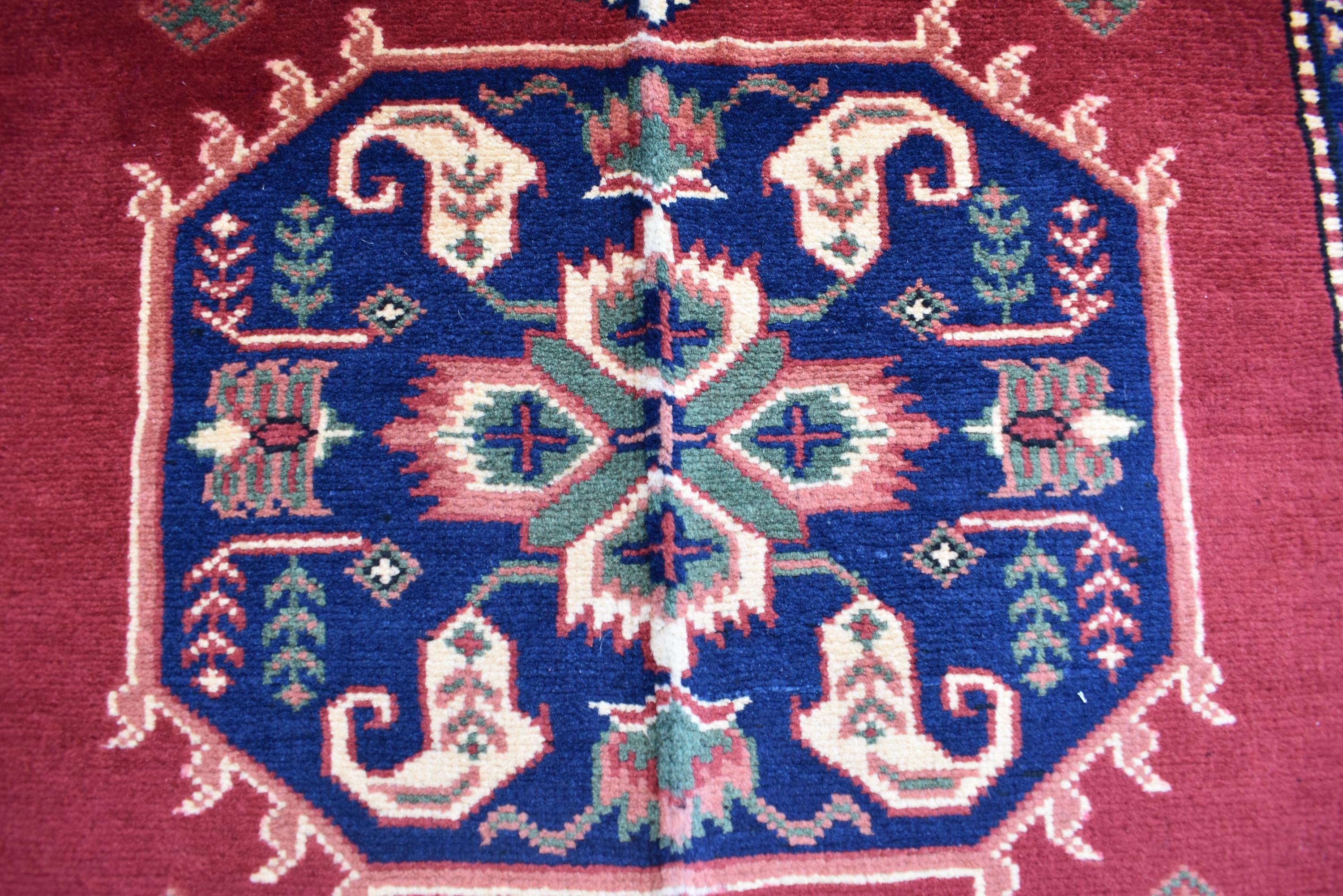 Vintage Karqai Carpet 4.10x3.10 ft: Handwoven Afghan Rug with Traditional Patterns – Authentic Wool Carpet, Collectible Rug