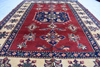 Vintage Karqai Carpet 4.10x3.10 ft: Handwoven Afghan Rug with Traditional Patterns – Authentic Wool Carpet, Collectible Rug