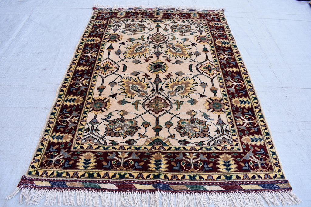 4.1x2.8 ft Chob Rang, Afghan Rug, Handwoven, Natural Dyes, Wool, Authentic, Rugs for Living Room, Bedroom Rug, Office Rug