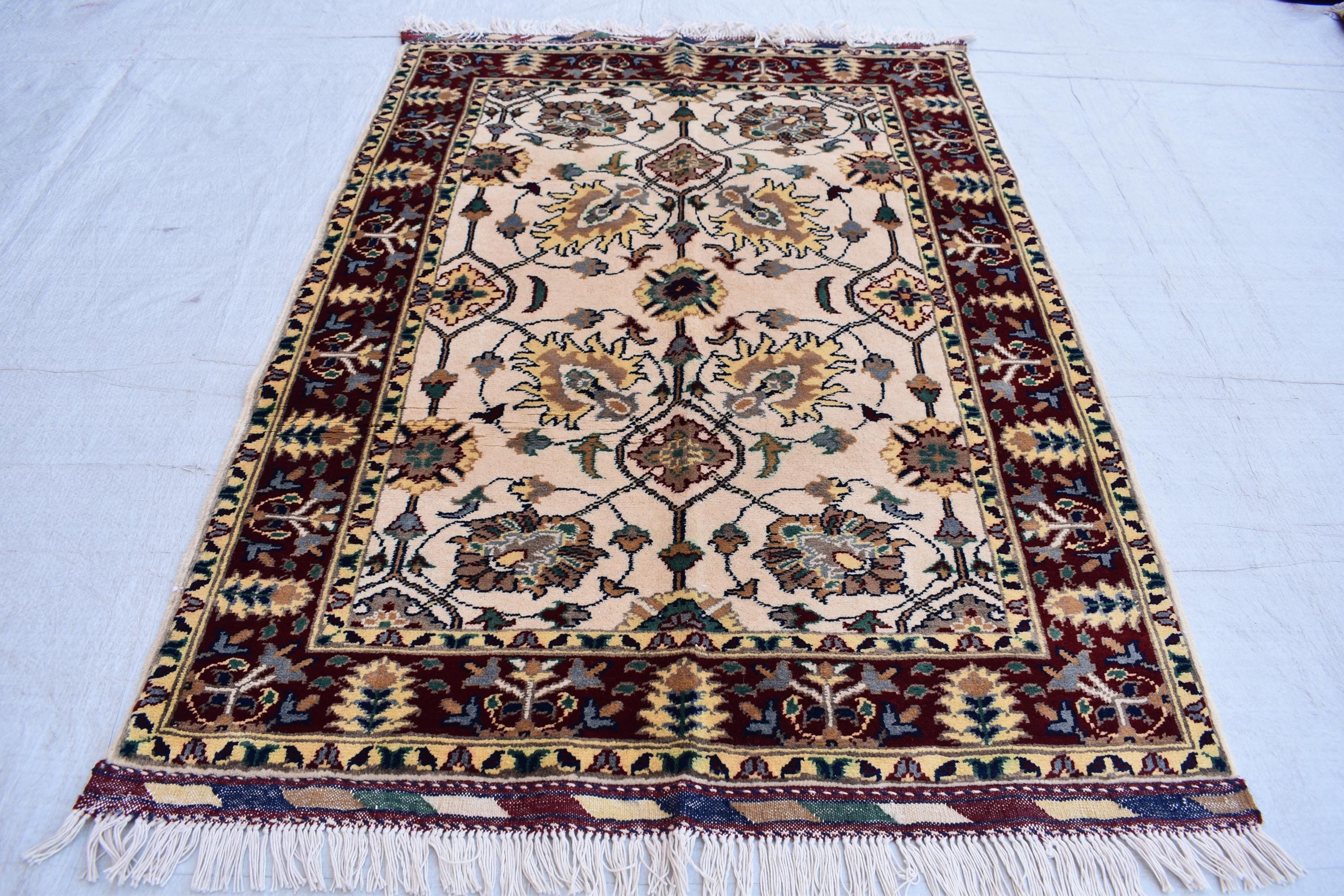 4.1x2.8 ft Chob Rang, Afghan Rug, Handwoven, Natural Dyes, Wool, Authentic, Rugs for Living Room, Bedroom Rug, Office Rug