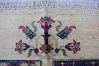 Handwoven Chob Rug mirror Carpet 4.1x2.8 ft: Unique Afghan Rug with Geometric Patterns – Wool and Natural Dyes