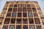 Mirror Carpet 6.7x4.11 ft Handwoven Maranus Chob Rug, Authentic Afghan Wool Rug with Intricate Geometric Patterns, Rugs for Living Room