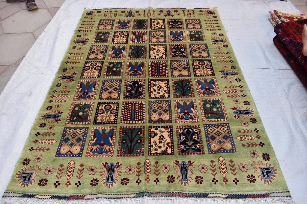 Handwoven Maranus Chob Rug 6'11" x 4'11" – Premium Afghan Carpet with Natural Dye and Wool perfect for living room