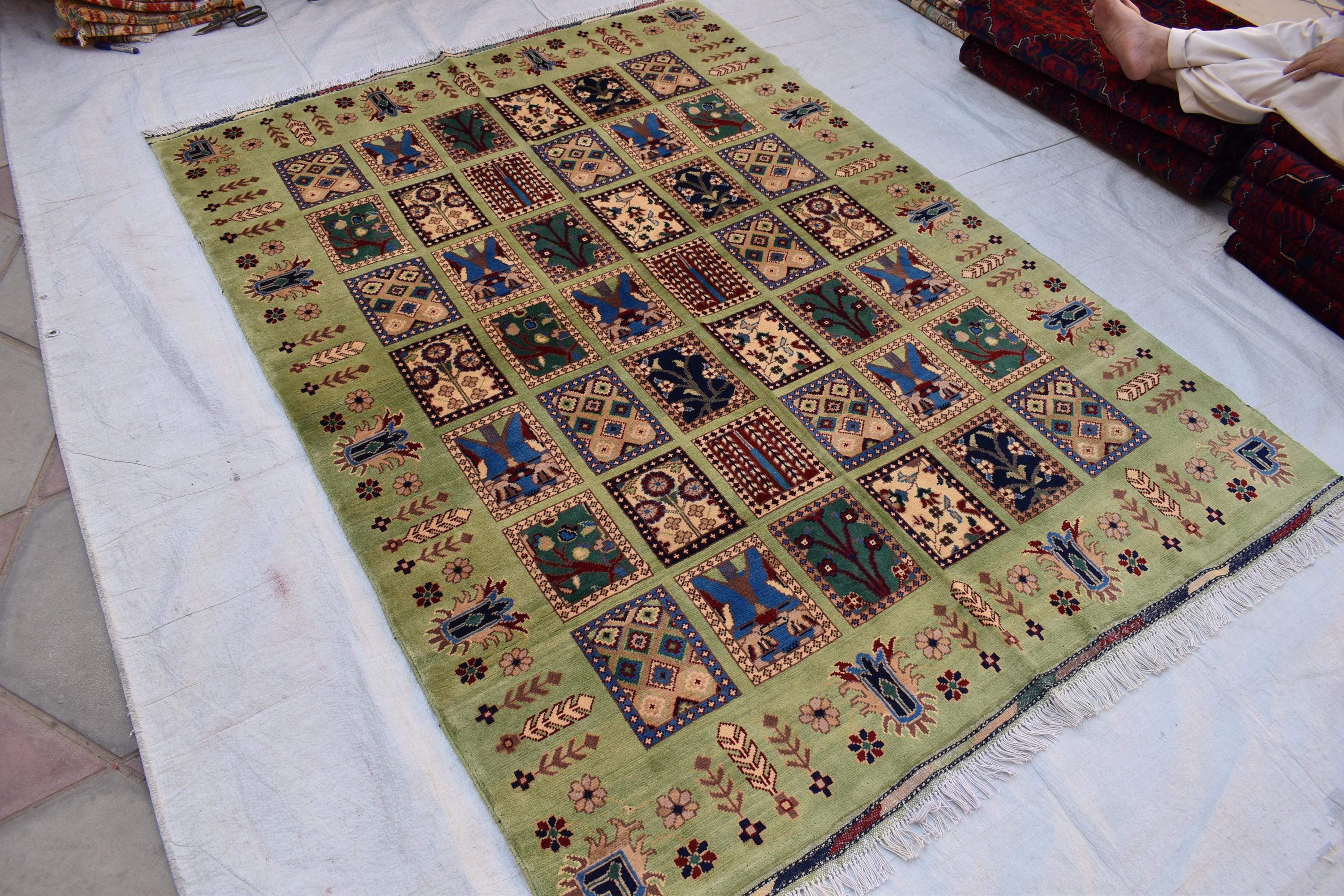 Handwoven Maranus Chob Rug 6'11" x 4'11" – Premium Afghan Carpet with Natural Dye and Wool perfect for living room