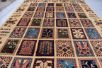 Handmade Afghan Chob Rang Mirror Carpet - 6.11x4.11 ft | Vintage Wool Area Rug | Unique Tribal Design | Persian Style Deco