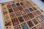 Handmade Afghan Chob Rang Mirror Carpet - 6.11x4.11 ft | Vintage Wool Area Rug | Unique Tribal Design | Persian Style Deco