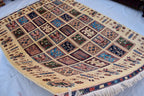 Handmade Afghan Chob Rang Mirror Carpet - 6.11x4.11 ft | Vintage Wool Area Rug | Unique Tribal Design | Persian Style Deco