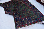 6.10x5.11 ft Green and Purple Handmade Afghan Bukhara Khamyab Rug Traditional Wool Carpet | Rugs For Living Room | Unique Oriental Area Rug