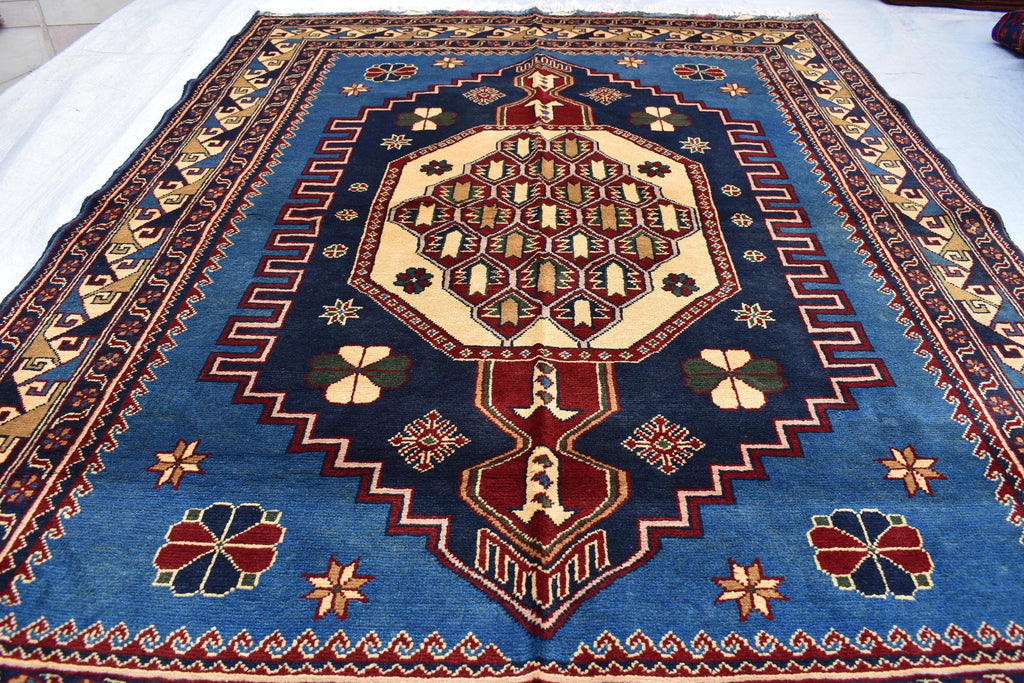Handmade Maranus Carpet 6.7x4.9 ft - Authentic Afghan Wool Rug, Unique Traditional Design for living room or dining room