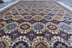 17x10 Handmade Chob Rang Carpet Authentic Afghan Wool Rug | Large Vintage Area Carpet for living room and dinning room 17.3x9.5 ft