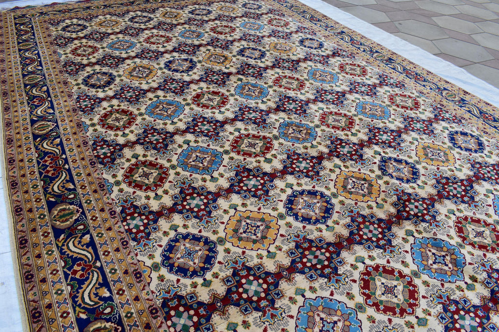 17x10 Handmade Chob Rang Carpet Authentic Afghan Wool Rug | Large Vintage Area Carpet for living room and dinning room 17.3x9.5 ft