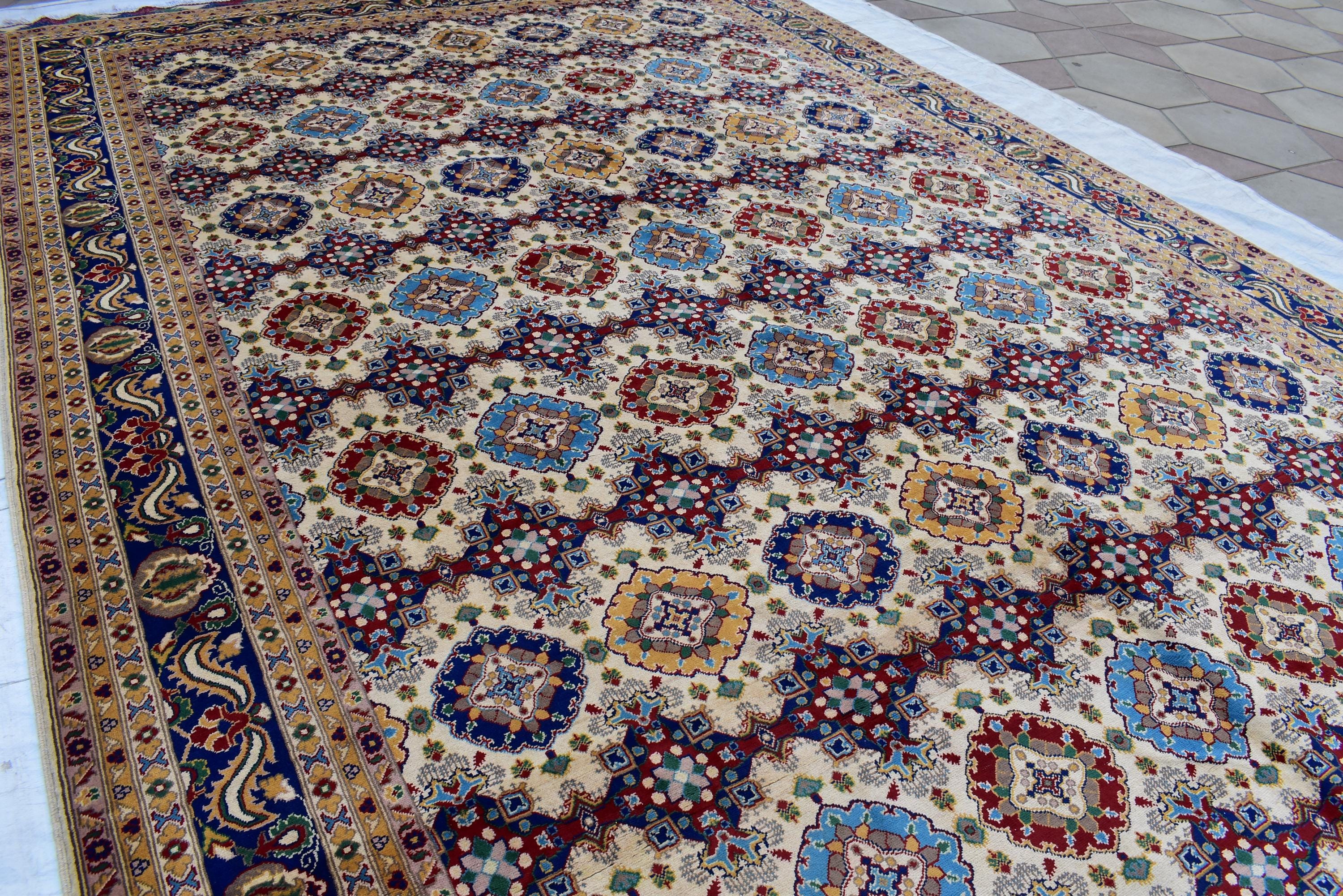 17x10 Handmade Chob Rang Carpet Authentic Afghan Wool Rug | Large Vintage Area Carpet for living room and dinning room 17.3x9.5 ft