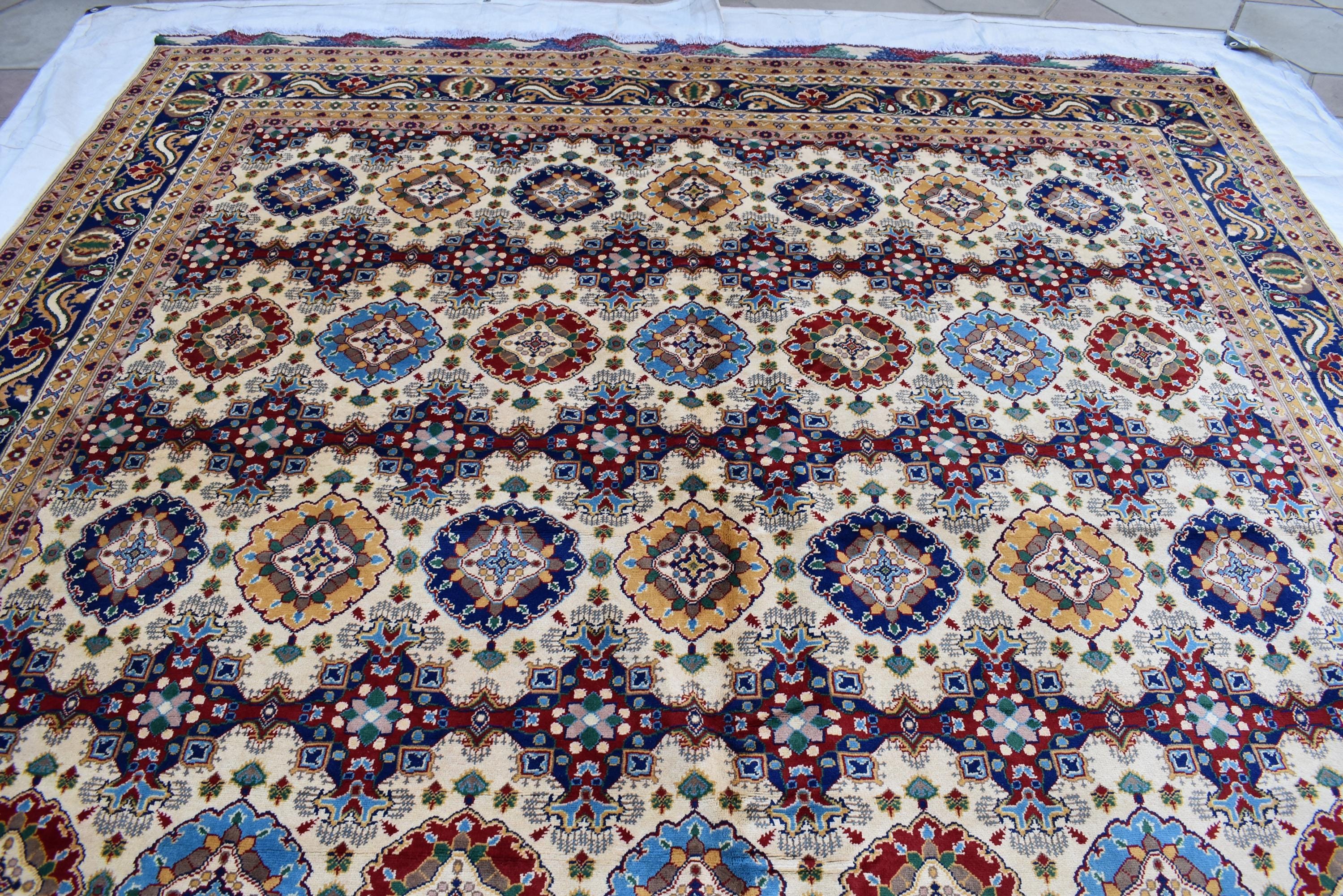 17x10 Handmade Chob Rang Carpet Authentic Afghan Wool Rug | Large Vintage Area Carpet for living room and dinning room 17.3x9.5 ft