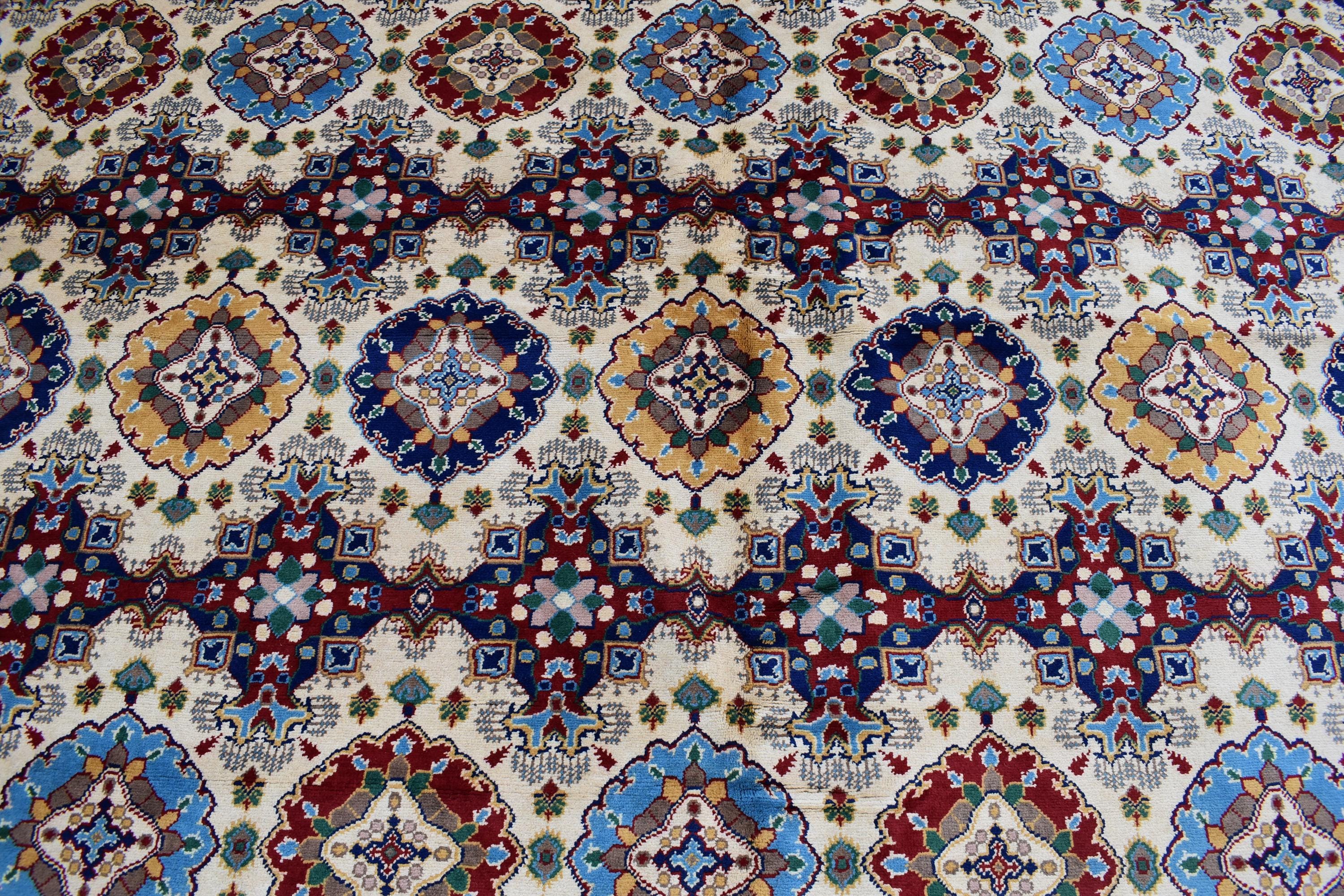 17x10 Handmade Chob Rang Carpet Authentic Afghan Wool Rug | Large Vintage Area Carpet for living room and dinning room 17.3x9.5 ft