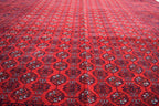 Vintage Afghan Shirin Takab Wool Rug 20 years old - Traditional Red Geometric Carpet - 9.9x6.6 ft - Bedroom Rug, Living Room Carpet