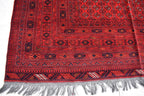 Vintage Afghan Shirin Takab Wool Rug 20 years old - Traditional Red Geometric Carpet - 9.9x6.6 ft - Bedroom Rug, Living Room Carpet