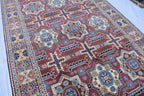 Handmade Chob Rang Carpet - 9.11x6.7 ft | Authentic Afghan Wool Rug | Large Vintage Area Carpet, Living Room Rug, Bedroom Carpet
