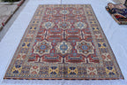 Handmade Chob Rang Carpet - 9.11x6.7 ft | Authentic Afghan Wool Rug | Large Vintage Area Carpet, Living Room Rug, Bedroom Carpet