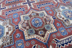 Handmade Chob Rang Carpet - 9.11x6.7 ft | Authentic Afghan Wool Rug | Large Vintage Area Carpet, Living Room Rug, Bedroom Carpet