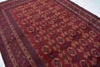 Waziri Vintage Handmade Afghan Carpet 9.11 x 6.9 ft – Natural Wool Rug with Traditional Patterns, Living room Rug, Bedroom Rug