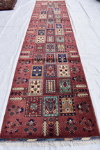 Handmade Maranus Runner Rug - 13x3 ft | Elegant Afghan Carpet for Hallways, Entryways, Narrow Rug, Handmade Runner