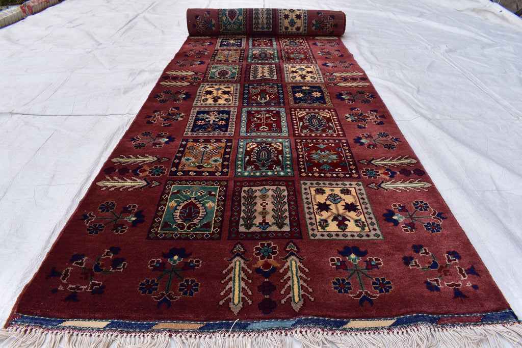 Handmade Maranus Runner Rug - 13x3 ft | Elegant Afghan Carpet for Hallways, Entryways, Narrow Rug, Handmade Runner
