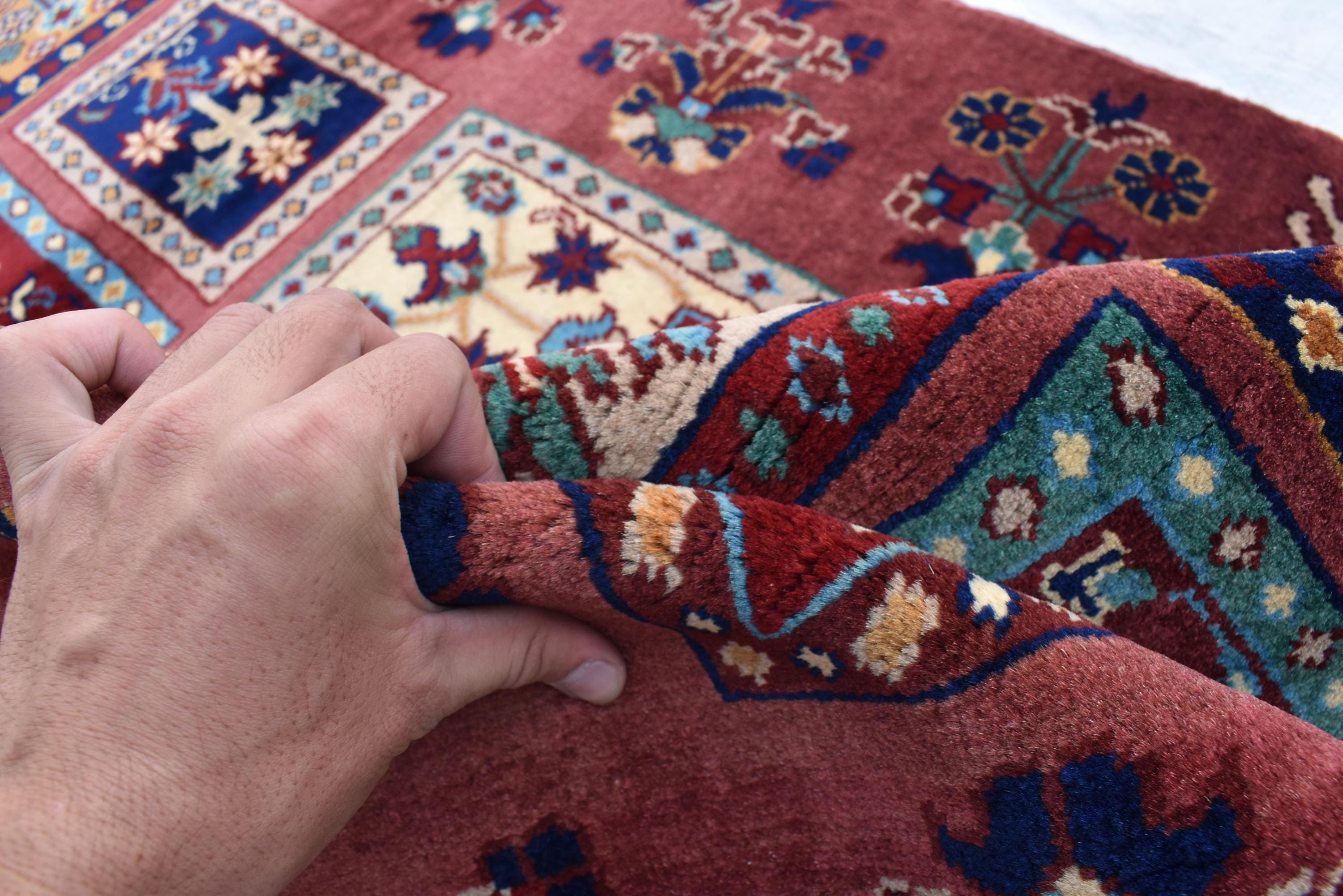 Handmade Maranus Runner Rug - 13x3 ft | Elegant Afghan Carpet for Hallways, Entryways, Narrow Rug, Handmade Runner