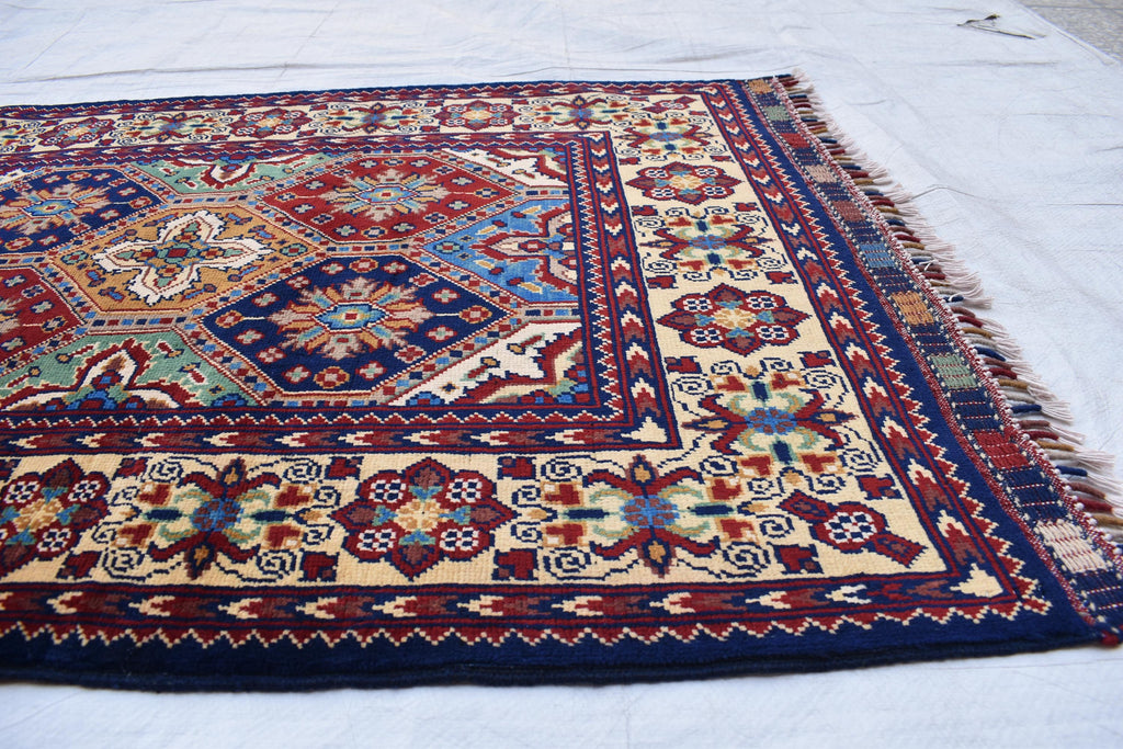 Handwoven Kashi Runner Rug - 13x3 ft | Authentic Afghan Carpet for Hallway, Traditional tribal runner, Entryway Rug, Rustic Hallway Rug