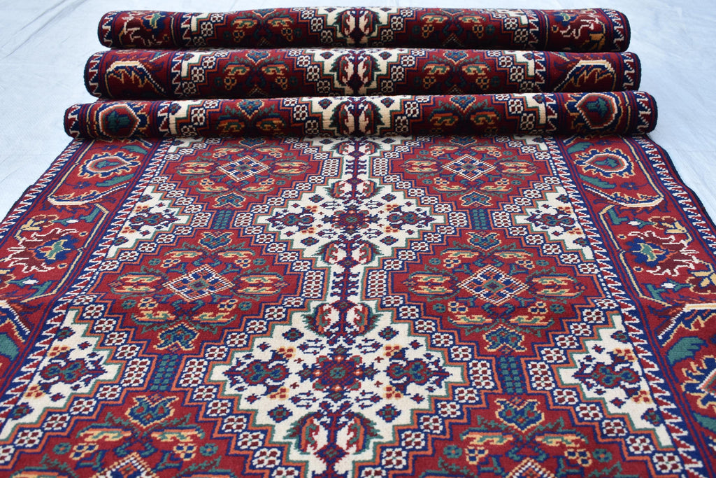 Handwoven Afghan Runner Rug - 18.2x3.1 ft | Authentic Afghan Carpet for Hallway Rug, Entryway Rug, Rustic Hallway Rug