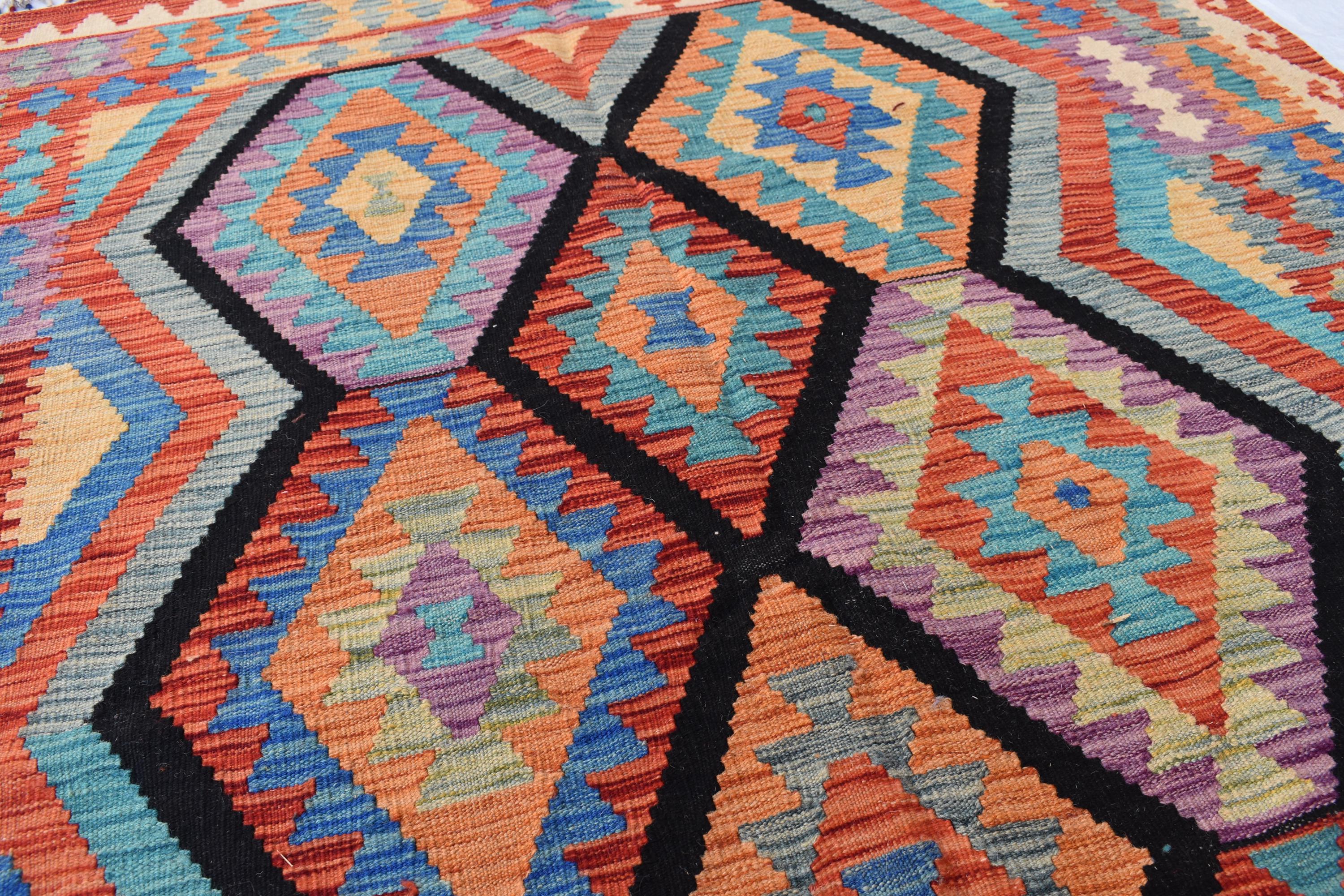 Beautiful Tribal Vintage Gilam - 6.9x5.2 ft | Handwoven Afghan Kilim Rug for Classic Decor